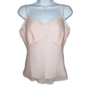 Ann Taylor Pink Lace Trim Camisole